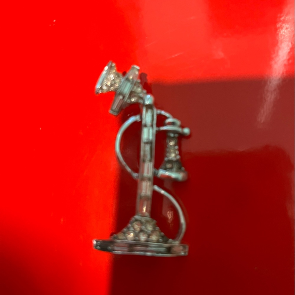 Silver Telephone Brooch